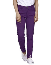 Load image into Gallery viewer, HDE Women's Mid-Rise Stretchy Denim Slim Fit Skinny Jeans (Purple, X-Large)

