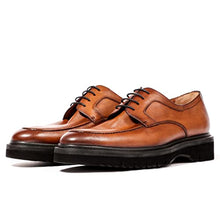 Load image into Gallery viewer, Men’s Dress Shoes Derby Shoes Genuine Leather Cowhide Wedding Shoes Brown

