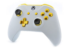 Load image into Gallery viewer, White/Gold UN-MODDED Custom Controller Compatible with Xbox One S/X Unique Design (with 3.5 Jack)
