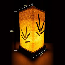 Load image into Gallery viewer, Japanese Lantern Bedside Bamboo Lamp - Table Lamp Japanese decor Cherry Blossom Lamp for Nightstand, Dresser, Living Room, Kids Room, Dorm, Office - Instructions + Lightbulb included
