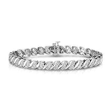 Load image into Gallery viewer, NATALIA DRAKE 1/4 Cttw Wave Link Diamond Tennis Bracelet for Women in Rhodium Plated Sterling Silver (Color I-J / Clarity I2-I3)
