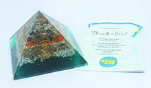 Load image into Gallery viewer, PURA ESPRIT Multi Tourmaline Crystal - Protection Crystals and Stones - Healing Stones -Healing Crystals - Orgone Pyramid - Orgonite EMF Protection - Multi Tourmaline Green Jade Orgone Pyramid
