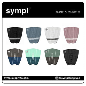 SYMPL Surfboard Traction Pad • 3 Piece Deck Pad for Surfing, Skimboarding • Maximum Grip • 3M Adhesive • Fits Surfboards, Skimboard, Longboard, Fish