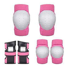 Load image into Gallery viewer, Fewear Kids &amp; Adults Knee and Elbow Pads with Wrist Guards Protective Gear Set, Kneesavers Elbowsavers and Wristsavers for Skating Cycling Bike Rollerblading Scooter, L/M/S (Pink, M)
