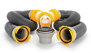 Camco 39666 Deluxe 20' Sewer Hose Kit with Swivel Fittings and Wye Connector - Ready To Use Kit Complete with Sewer Wye and Elbow Fittings, Hoses, and Storage Caps