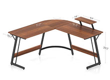 Load image into Gallery viewer, Cubiker Modern L-Shaped Desk Computer Corner Desk, PC Laptop Writing Study Desk for Home Office Wood &amp; Metal, Espresso
