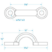 Load image into Gallery viewer, Seachoice 28811 3/8-Inch Forged Stainless Steel Eye Straps - 4 Pack
