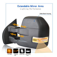 Load image into Gallery viewer, JZSUPER 2020 2019 2018 2017 2016 2015 Towing Mirrors fit for Ford F150 Pickup Truck with Turn Signal Temperature Sensor Puddle Lights Spot Lights Power Heated 22-Pin Plug
