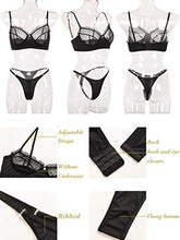 Load image into Gallery viewer, Kaei&amp;Shi Ruffle Two Piece Lingerie Set(Black,6-8)&amp;Embroidered Bra and Panty Set(Black, 8-10)
