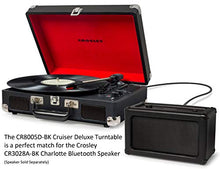 Load image into Gallery viewer, Crosley CR8005D-BK Cruiser Deluxe Vintage 3-Speed Bluetooth Suitcase Turntable, Black

