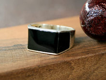 Load image into Gallery viewer, 925k Silver Mens Ring-Handmade Mens Ring-Onyx Stone Ring-Jewelry Gift For Mens-Silver rings for Men- Men Onyx Wedding Ring
