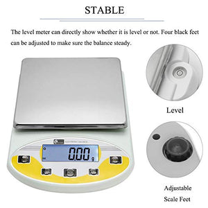CGOLDENWALL Lab Scale 1000gx0.01g Precision Analytical Balance Digital Precision Scale Laboratory Weighing Electronic Balance Jewelry Scales Gold Balance Kitchen Scales Calibrated (1000g, 0.01g)