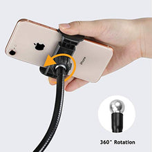 Load image into Gallery viewer, Webcam Stand and Phone Holder - Amada 25 inch Flexible Arm 360 Desk or Bed Gooseneck Mount Stand for Cell Phone 11 Pro XS Max XR X 8 7 6 Plus and Logitech C925e, C922x, C930e,C922,C930,C920,C615,Brio
