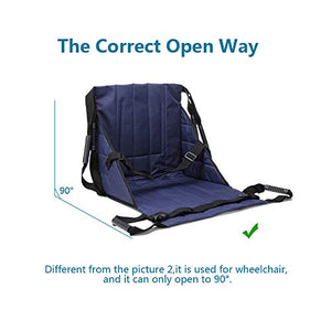 Patient Lift Stair Slide Board Transfer Emergency Evacuation Chair Wheelchair Belt Safety Full Body Medical Lifting Sling Sliding Transferring Disc Use for Seniors,Handicap (Blue - 4 Handles)