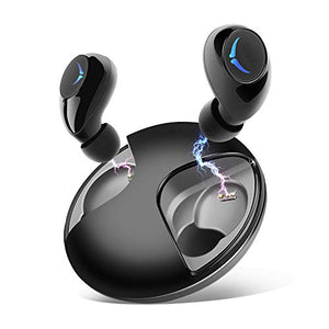 True Wireless Earbuds, Viixm in-Ear IPX6 Waterproof Bluetooth Headphones with Stereo Calls, Easy Pairing, Single/Twin Mode for Office/Gym/Travel (Black)