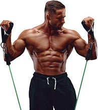Load image into Gallery viewer, Komit Heavy Duty Resistance Bands Exercise Set (11pcs) 150lbs of Training Weight for Easy at Home Fitness Workout, Physical Therapy, and Fat Burning
