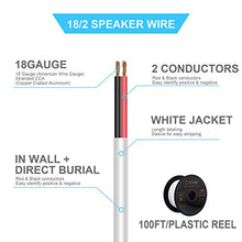Load image into Gallery viewer, Zarivy 100 Feet 18 Gauge 2 Conductors Red Black Wire with Fire Resistant CL2 White Jacket, 18AWG Hookup Electrical Wire LED Strips Extension Cord Cable for LED Ribbon Lamp Tape Lighting
