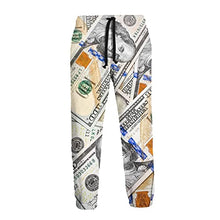 Load image into Gallery viewer, WDNGNDT Hundreds of 100 Dollar Bills Man Pants Sweatpants Slacks Cozy Elastic Long Sport Pants White
