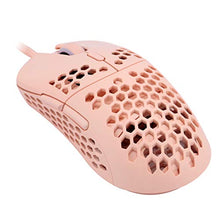 Load image into Gallery viewer, HK Gaming Mira M Ultra Lightweight Honeycomb Shell Wired Gaming Mouse - 6 Buttons - 2.1 oz (63 g) (12 000 cpi, Rose Quartz)

