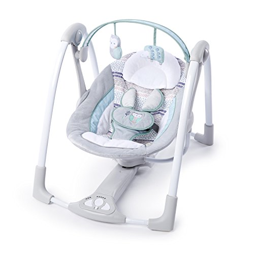 Ingenuity Compact Portable Baby Swing with Soothing Music and 2 Plush Toys - Abernathy