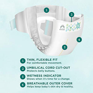 Amazon Brand - Mama Bear Gentle Touch Diapers, Hypoallergenic, Newborn, 120 Count (4 packs of 30)