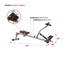 Load image into Gallery viewer, Sunny Health &amp; Fitness SF-RW1205 Rowing Machine Rower w/ 12 Level Adjustable Resistance, Digital Monitor and 220 LB Max Weight
