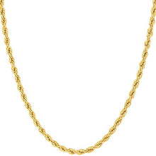Load image into Gallery viewer, Lifetime Jewelry 2mm Rope Chain Necklace 24k Real Gold Plated for Women and Men (Gold, 26)
