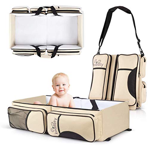 Koalaty 3-in-1 Universal Baby Travel Bag, Portable Bassinet Crib, Changing Station, Diaper Bag for infants and newborns. The best baby shower gift for new mom and dad.