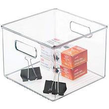 Load image into Gallery viewer, iDesign Plastic Bin, Kitchen Storage Organizer for Refrigerator, Freezer and Pantry, 8" x 8" x 6", BPA-Free, Medium, Clear
