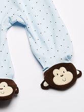 Load image into Gallery viewer, Little Me Baby-Boys Monkey Star Footie, Light Blue, Newborn
