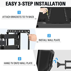 Mounting Dream UL Listed TV Mount TV Wall Mount with Swivel and Tilt for Most 32-55 Inch TV, Full Motion TV Mount with Articulating Dual Arms, Max VESA 400x400mm, 99 lbs. Loading, 16 inch Studs MD2380