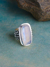 Load image into Gallery viewer, YoTreasure Rainbow Moonstone Solid 925 Sterling Silver Ring
