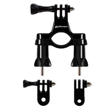 Load image into Gallery viewer, Bicycle Bike Handlebar Mount Adapter for GoPro Hero (2018) Fusion Session Black Silver 7 6 5 4 3 2 1 + EK7000 Sjcam Seatpost Pole Clamp + 3 Way Adjustable Pivot Arm for Action Cameras by MiPremium

