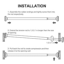 Load image into Gallery viewer, Ausemku Shower Curtain Rod Tension - 26-40 Inch Never Rust Non-Slip Spring Tension Curtain Rod No Drilling Stainless Steel Curtain Rod Use Bathroom Kitchen（Black）
