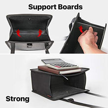 Load image into Gallery viewer, KMMOTORS Foldable Car Garbage Can Patented Car Waste Basket Comfortable Multifuntional Vegan Leather and Oxford Clothes Car Organizer Car Trash Can (Large, Black)
