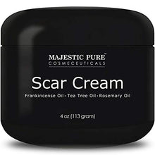 Load image into Gallery viewer, Majestic Pure Scar Cream for Face &amp; Body - w/Pure Tea Tree Frankincense &amp; Rosemary Oils, Soothes and Reduces the Appearances of Old and New Scars, Acne Scars, Stretch Mark, and Surgery Scars, 4 oz
