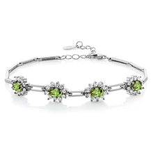Load image into Gallery viewer, Gem Stone King 925 Sterling Silver Peridot Women&#39;s Tennis Bracelet 4.00 Carat Oval Shape Gemstone Birthstone 7 Inch with 1 Inch Extender
