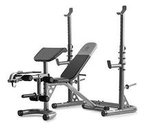 Load image into Gallery viewer, Gold&#39;s Gym XRS 20 Adjustable Olympic Workout Bench with Squat Rack, Leg Extension, Preacher Curl, and Weight Storage
