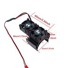 Load image into Gallery viewer, REhobby RC Motor Fan Radiator Aluminum Heat Sink Twin Cooling Fan for 1/10 RC Car 540/550 Track HSP HPI Wltoys Himoto Tamiya (red)
