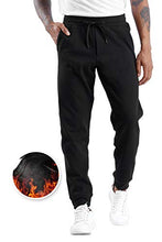 Load image into Gallery viewer, THE GYM PEOPLE Men&#39;s Fleece Joggers Pants with Deep Pockets Athletic Loose-fit Sweatpants for Workout, Running, Training (Small, Fleece Lined-Black)

