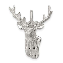 Load image into Gallery viewer, 925 Sterling Silver Deer Head Pendant Charm Necklace Animal Man Fine Jewelry For Dad Mens Gifts For Him
