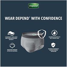 Load image into Gallery viewer, Depend Real Fit Incontinence Underwear for Men, Maximum Absorbency, Disposable, Large/Extra-Large, Grey, 52 Count (Packaging May Vary)
