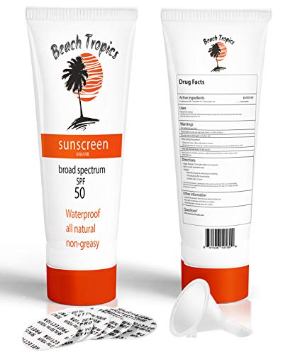 Hidden Alcohol Flask - XL 10oz Sunscreen Flask Lets You Sneak Booze Anywhere Includes FREE Funnel and Leak-Proof Safety Seals by Classy Wino - Set of 2