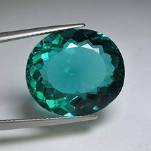 Load image into Gallery viewer, 19x16 mm. Big Size Oval Portuguese Cut Paraiba Green Tourmaline Loose Gem
