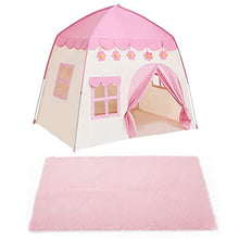 Load image into Gallery viewer, TTLOJ Kids Play Tent and Rectangle Kids Rug Set, Pink Girls Tent, Pink mat
