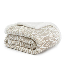 Load image into Gallery viewer, Eddie Bauer | Ultra-Plush Collection | Throw Blanket-Reversible Sherpa Fleece Cover, Soft &amp; Cozy, Perfect for Bed or Couch, San Juan Oyster

