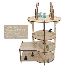 Load image into Gallery viewer, D&amp;D 3D Mage's Tower Battle Map 4-Level 16 Inches Tall Wood Laser Cut with 1" Grid Wargaming Terrain for Dungeons &amp; Dragons, Pathfinder, Warhammer or Other Tabletop RPG
