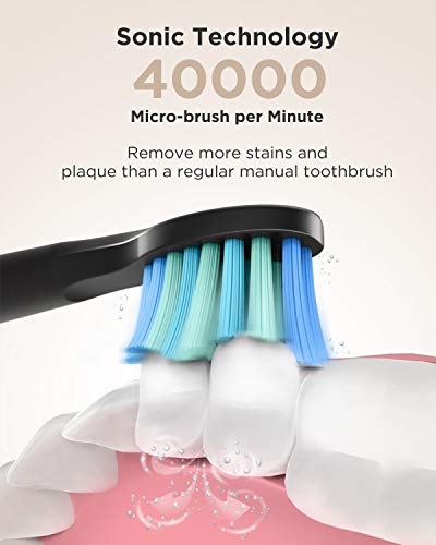 Load image into Gallery viewer, Fairywill Sonic Electric Toothbrush Rechargeable for Adults and Kids, ADA Accepted, 3 Brush Heads Included, 4 Hours Charge Minimum 30 Days Use, Dentists Recommend, Build in 2 Mins Timer Black