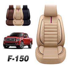Load image into Gallery viewer, Oasis Auto Tailor Fit Seat Covers Compatible with 2009-2022 Ford F-150 F150 F-250 F250 F350 F350 (FF-01 Full Set, Tan)
