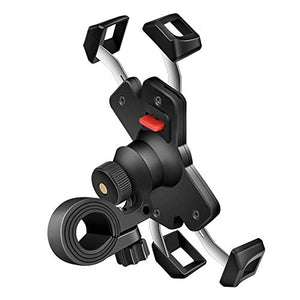 visnfa New Bike Phone Mount with Stainless Steel Clamp Arms Anti Shake and Stable 360° Rotation Bike Accessories/Bike Phone Holder for Any Smartphones GPS Other Devices Between 4 and 7 inches